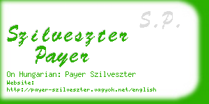 szilveszter payer business card